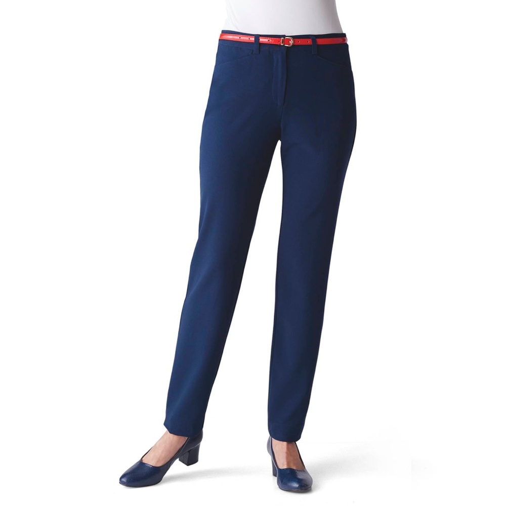 Shape Benefits by Chadwicks Diane Tummy Control Straight Leg Pant in Navy